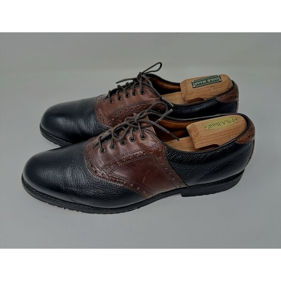 Allen Edmonds Mens “Links” Black Brown Saddle Oxfords Size 12 D  Golf main image 10